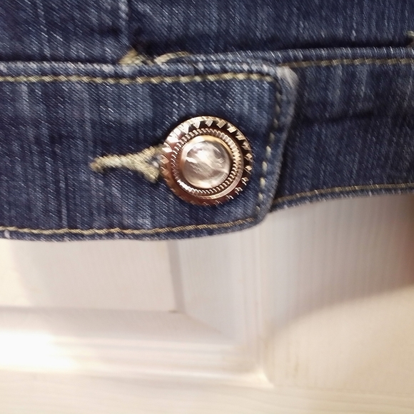 Blue IDentity Capri Jeans  Opaque Button Zipper Closure Size 10 - Picture 5 of 7